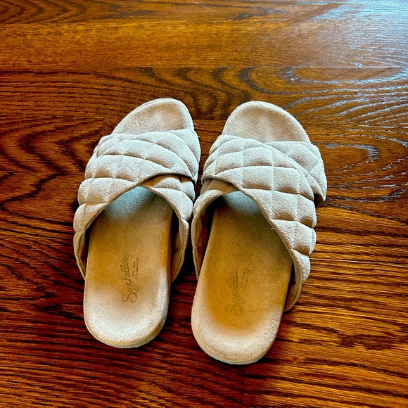 Light grey suede sechelles slides - Picture 1 of 3